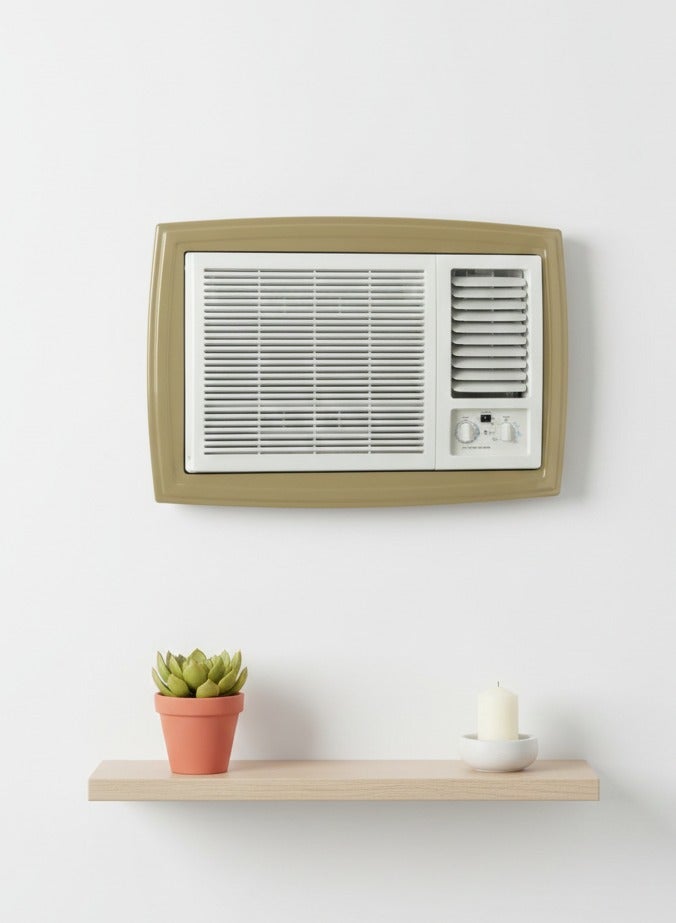 بهنس برواز مكيف شباك بلاستيك بيج جاهز عالي الجودة براويز مكيفات شباك لاحاجة الى مسامير التثبيت اطار و ديكور المكيف الشباك مانعة للغبار والحشرات يحافظ على هواء التكييف كاملا بالغرفة سهولة الفك التركيب التنظيف - Image 4